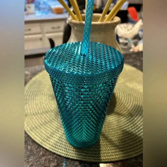 NWT Starbucks Limited Edition Summer 2023 Teal Studded Tumbler, 16oz - Picture 3 of 7